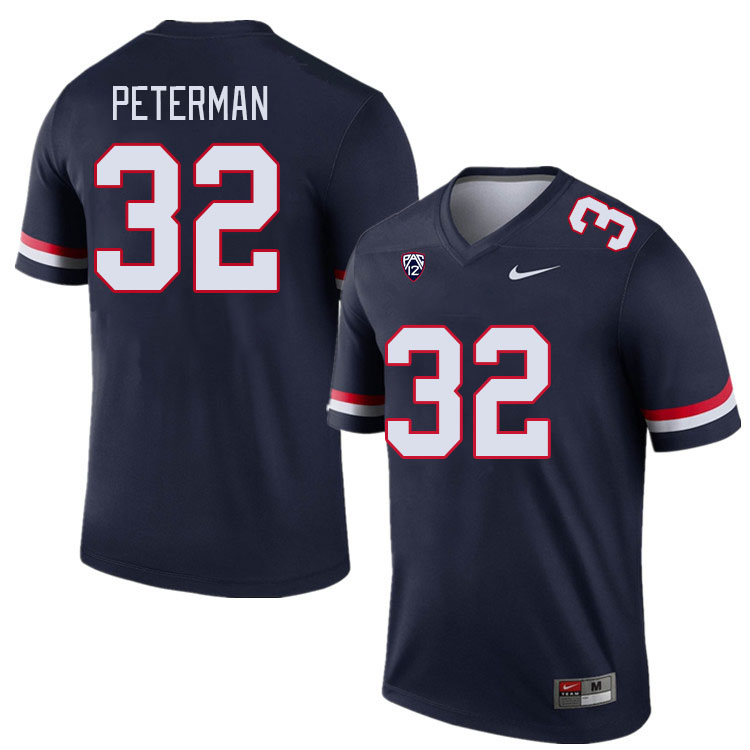 Men #32 Cash Peterman Arizona Wildcats College Football Jerseys Stitched Sale-Navy